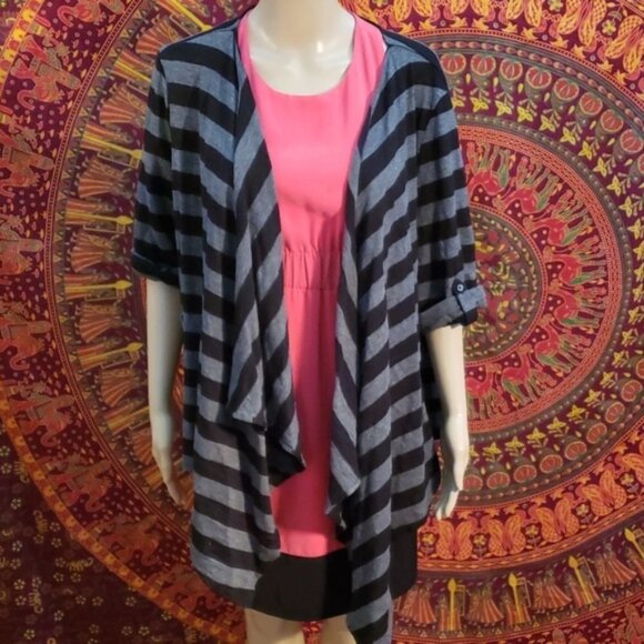 Tommy Hilfiger Striped Waterfall Open Cardigan size XL - Picture 1 of 4